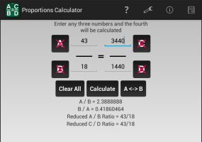 Proportions Calculator screenshot