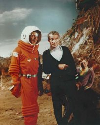 Lost In Space - man in spacesuit with Dr. Smith and Will
